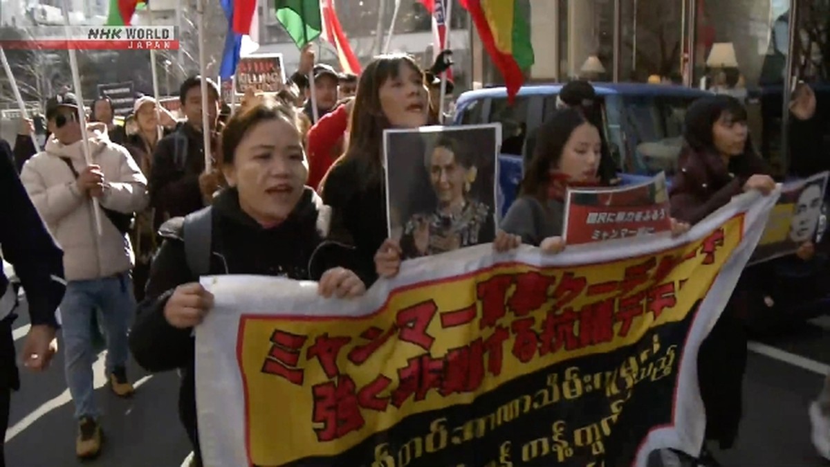 5 Tahun Kudeta: Ratusan Warga Myanmar Kepung Tokyo Tuntut Demokrasi