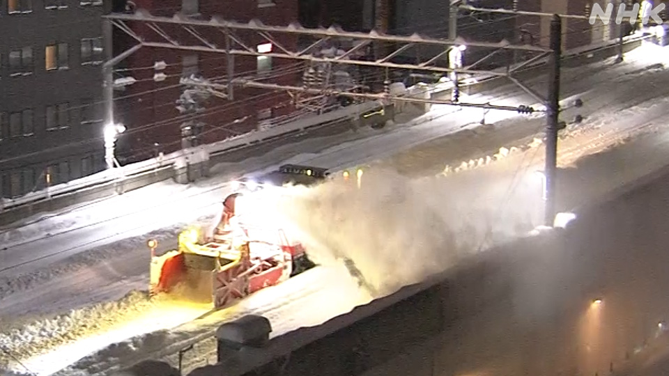 Pembersihan salju dari rel kereta api