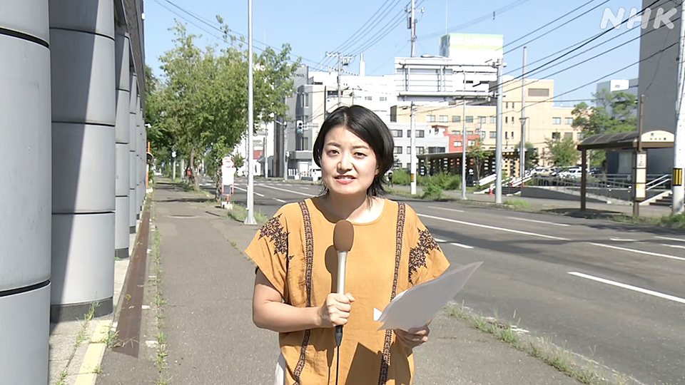 Aoki Midori dari NHK World saat melaporkan dari Obihiro.