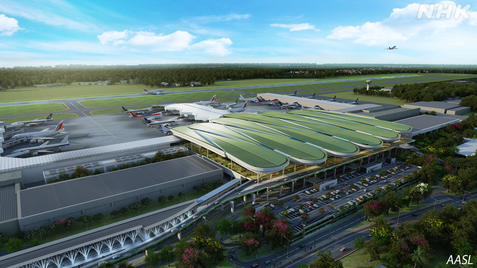 Ilustrasi desain terminal yang direncanakan di Bandara Internasional Bandaranaike