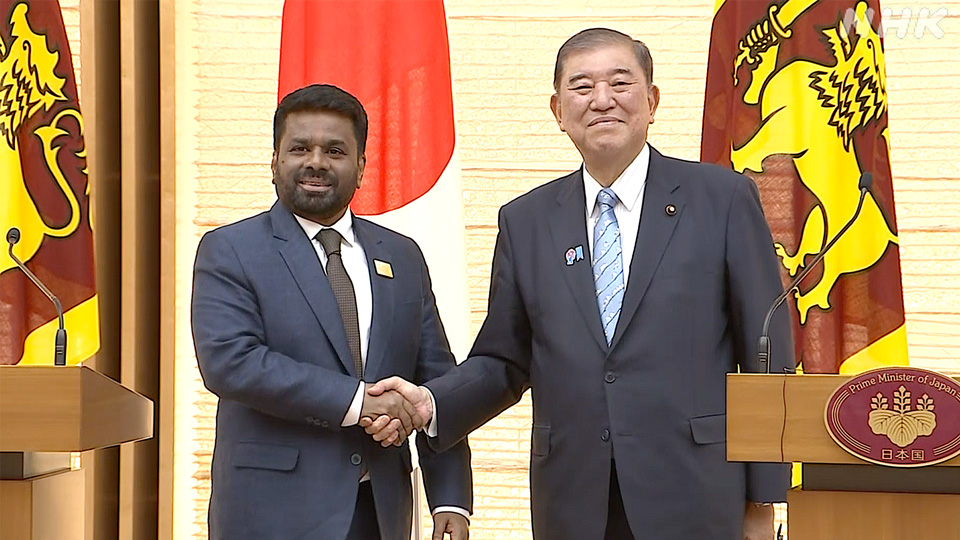 Presiden Sri Lanka Anura Kumara Dissanayake (kiri) dan Perdana Menteri Jepang Ishiba Shigeru di Tokyo