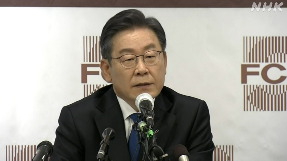 Lee Jae-myung pada 2021 saat menjadi calon presiden dari Partai Demokrat
