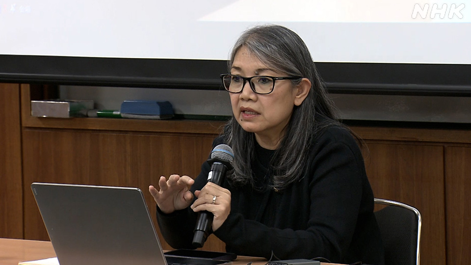 Khin Ohmar menyampaikan ceramah di Tokyo pada awal bulan ini.