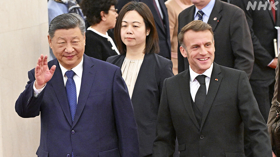 Presiden Tiongkok Xi Jinping dan Presiden Prancis Emmanuel Macron