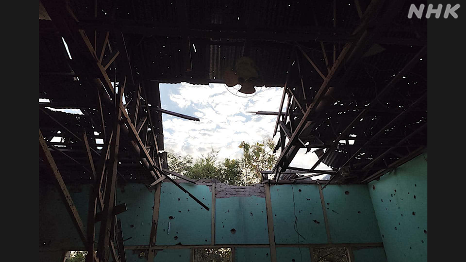 Sebuah sekolah di Region Sagaing, Myanmar, menjadi sasaran jet tempur militer junta dan tembakan artileri saat pemilihan umum pada pertengahan Januari.