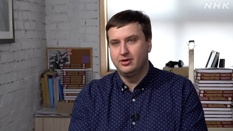 Anton Grushetskyi, direktur eksekutif Kyiv International Institute of Sociology, berbicara kepada NHK.