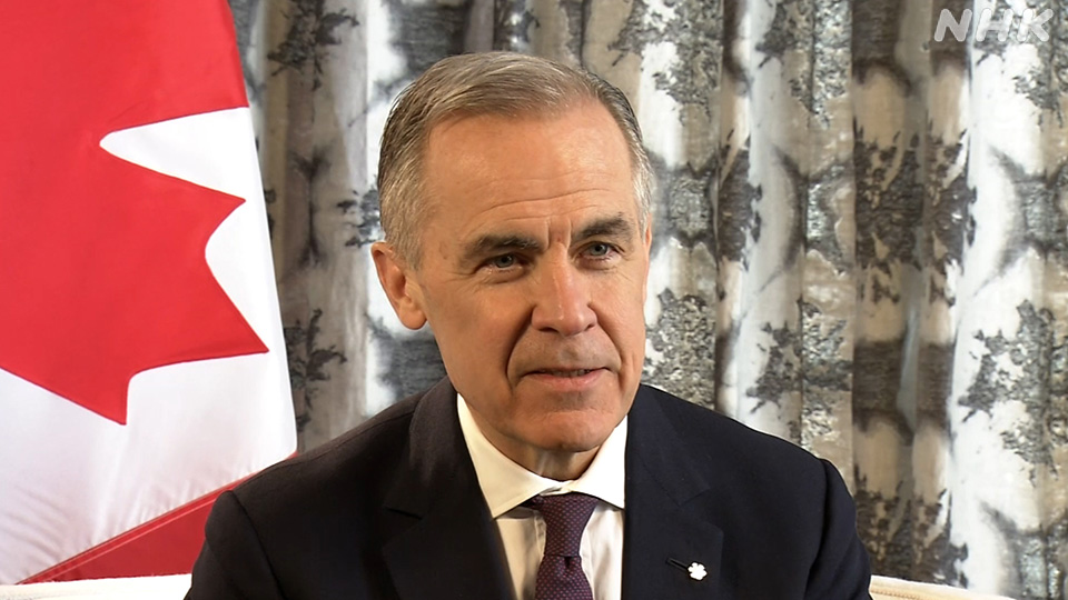 Perdana Menteri Kanada Mark Carney berbicara kepada NHK.