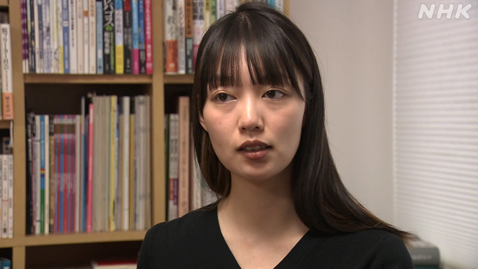 Presiden POSSE, Iwamoto Nana, berbicara kepada NHK.