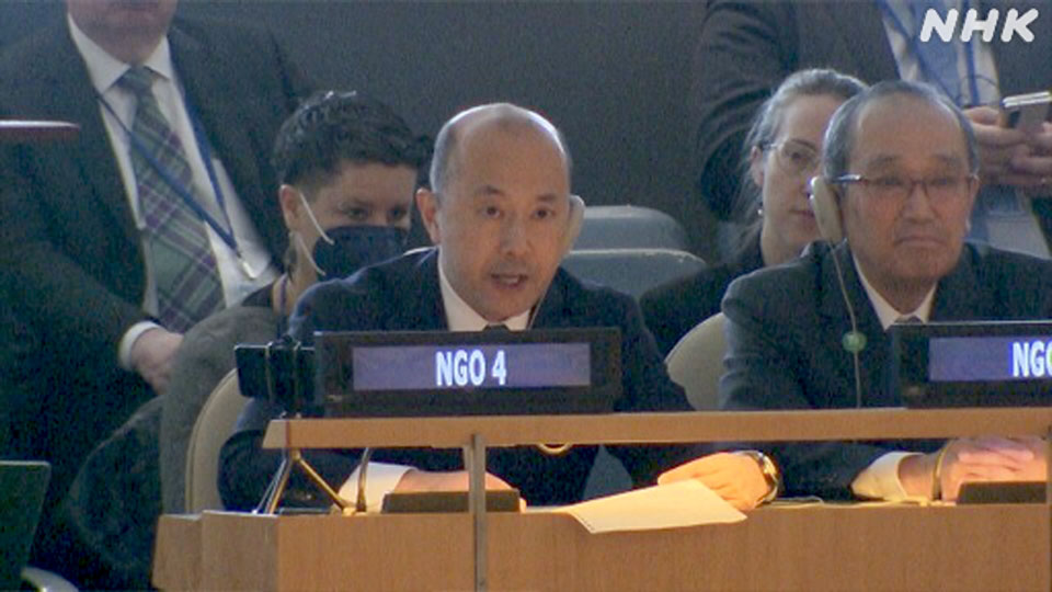 Wali Kota Nagasaki Shiro Suzuki saat menyampaikan pidatonya pada Konferensi Peninjauan NPT 2026