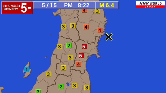 Gempa Magnitudo 6,4 Guncang Lepas Pantai Prefektur Miyagi