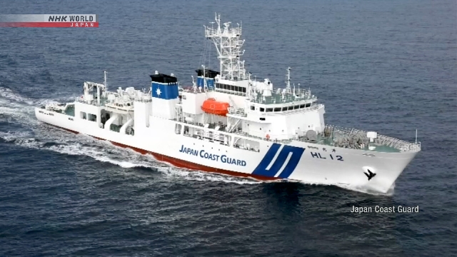 Kapal Penjaga Pantai Jepang melakukan survei di perairan dekat Okinawa saat ketegangan dengan China meningkat.