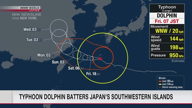 Ilustrasi Taifun Dolphin menghantam wilayah barat daya Jepang termasuk Okinawa dan Amami