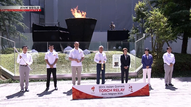 Suasana upacara penyalaan api obor Asian Games 2026 di Tokyo
