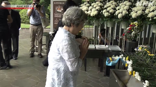 Suasana upacara peringatan bagi korban penginterniran Siberia di Pemakaman Nasional Chidorigafuchi, Tokyo