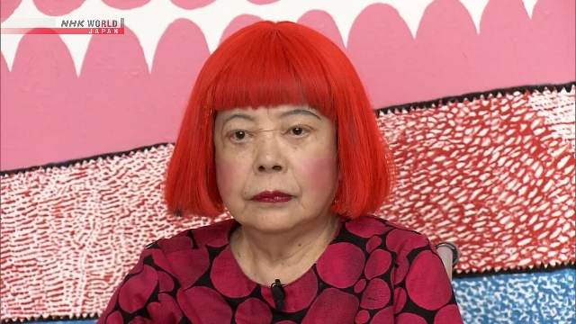 Potret seniman avant-garde Jepang Kusama Yayoi yang terkenal dengan karya motif polkadot.