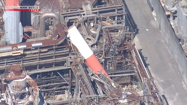 Fasilitas pabrik Nippon Paper Industries di Yatsushiro, Prefektur Kumamoto