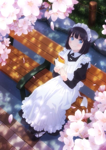 Visual anime Maid-san wa Taberu Dake yang menampilkan pengumuman pemeran pendukung, staf tambahan, lagu tema, dan jadwal tayang April 2026.