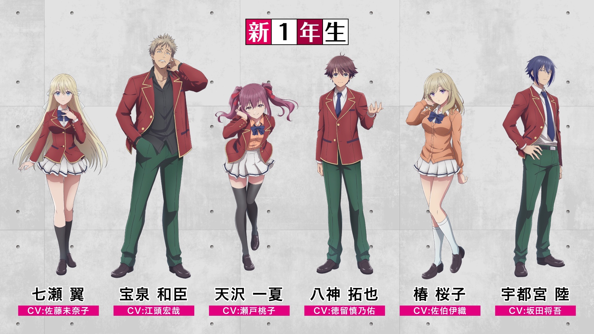 Poster promosi Classroom of the Elite Season 4 yang menampilkan Ayanokouji dan karakter lainnya untuk arc Tahun ke-2.