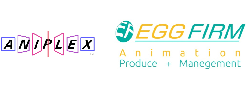 Ilustrasi logo Aniplex dan Egg Firm sebagai simbol akuisisi dan kolaborasi strategis di industri anime Jepang.