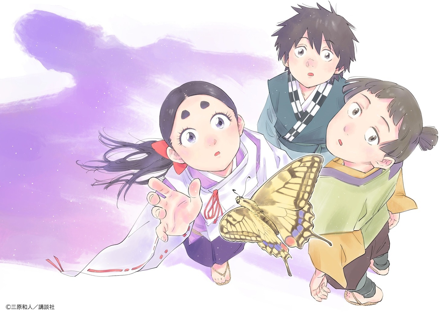 Visual teaser anime World Is Dancing yang memperlihatkan karakter dengan busana tradisional Jepang untuk pertunjukan Noh.